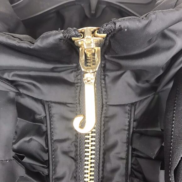 Juicy Couture Puffer Coat Jacket Feather Down Hooded Pockets Black Size Large - Picture 3 of 13